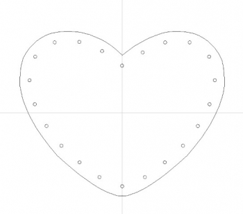 8" Heart with 22 drilled holes